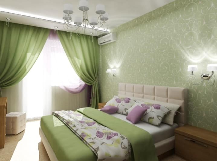 Как подобрать цвет обоев в спальню | Зеленые обои