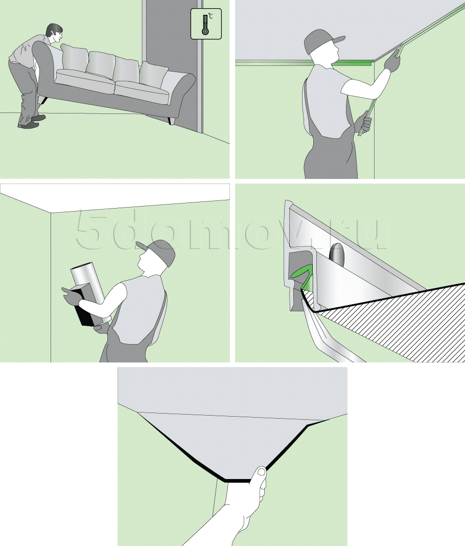 Как демонтировать натяжной потолок с помощью гарпунной насадки | Как демонтировать натяжной потолок своими руками