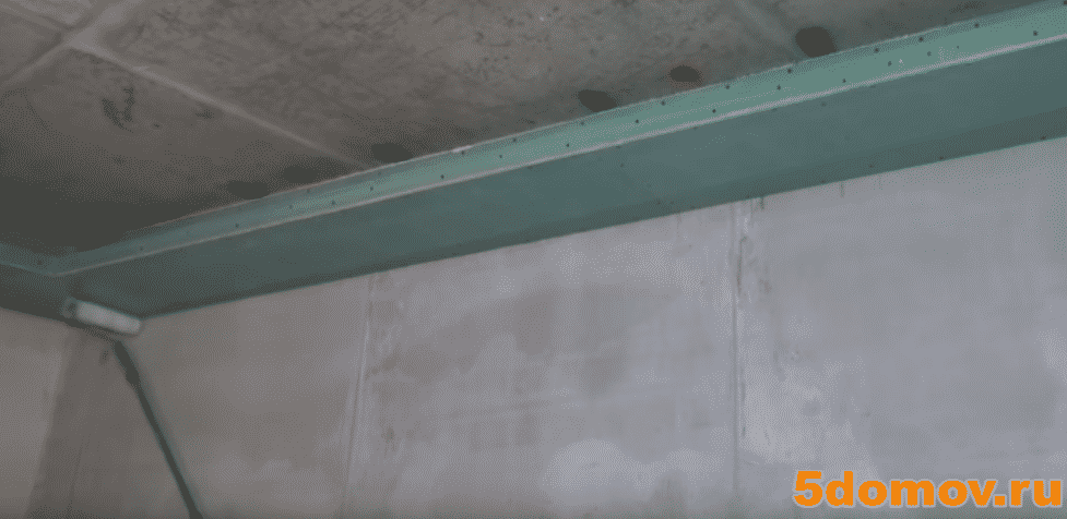 Финишная отделка гипсокартона | Короб из гипсокартона на потолке под натяжной потолок